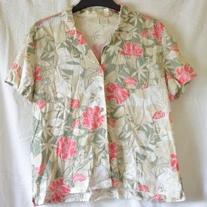 Erika Button Up Flower/Hawaiian Shirt